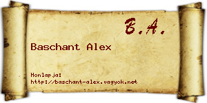 Baschant Alex névjegykártya